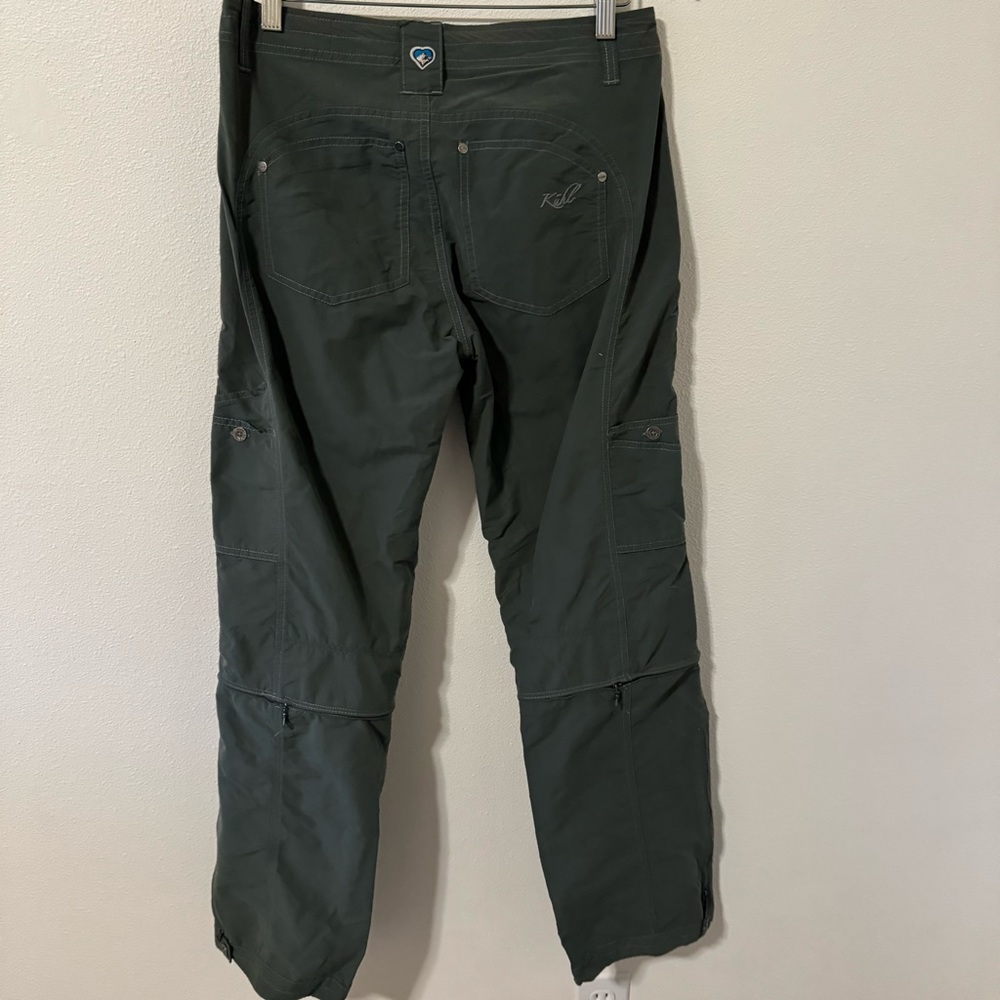 Kuhl Convertible Pants Capri Olive Green Hiking Lightweight-6 Regular